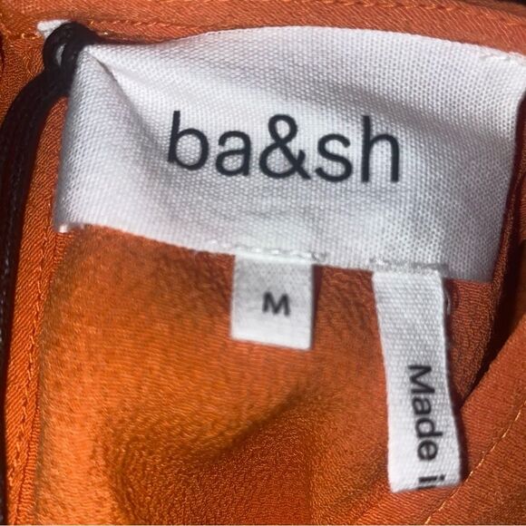 BA&SH Fiam Wm’s Sz Med Orange Sleeveless Halter Neckline Keyhole Back Mini Dress - Picture 6 of 7